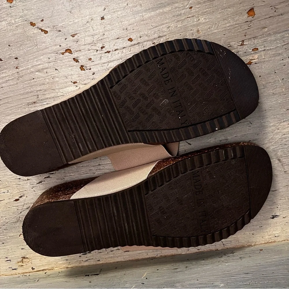 Italian Shoemakers Thong Cork Heel Sandals Size 8 Good Condition - Picture 8 of 9